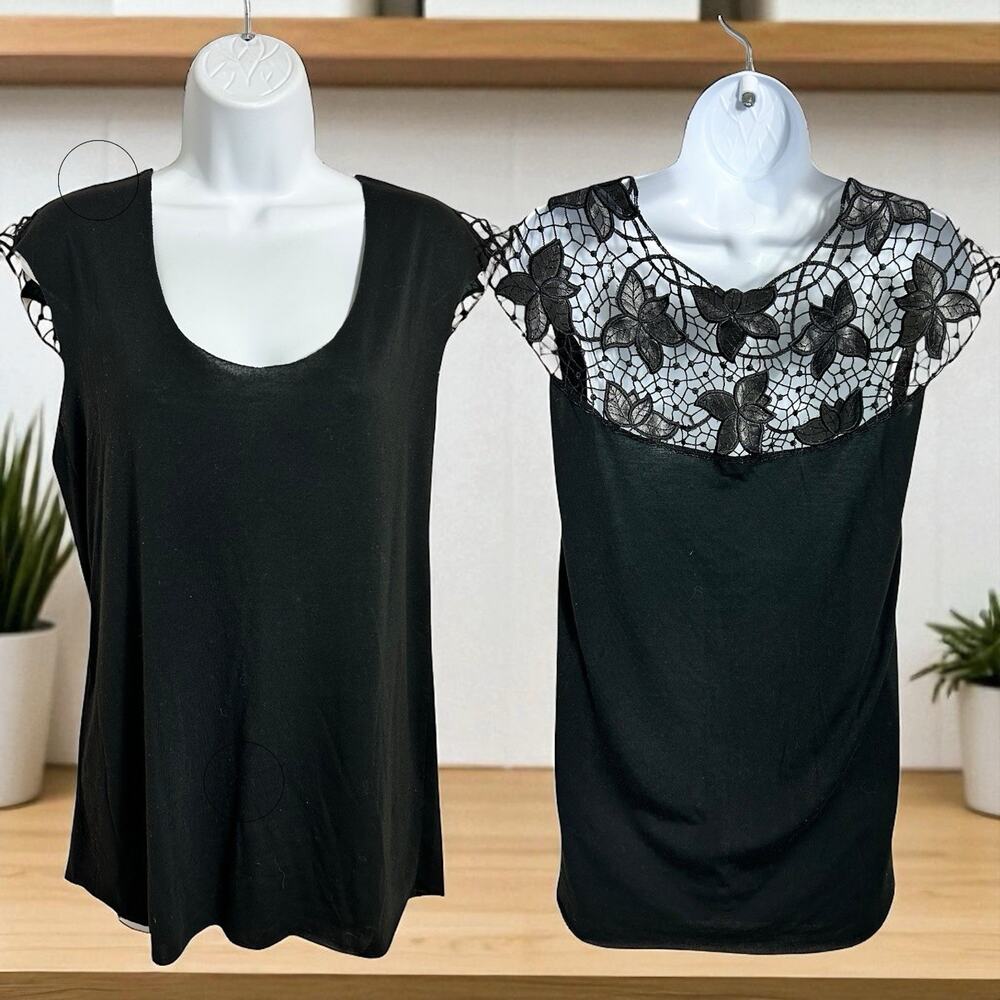 Urban Outfitters silence+noise Black Blouse Sz M Open Lace Back Whimsy Goth Top